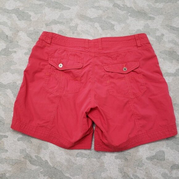 KuhI Shorts Womens 10 Red Drawstring Pockets Outdoors Travel Hiking - Picture 10 of 11